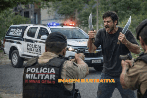 Homem em surto mobiliza grande operação da Polícia Militar e causa momentos de tensão em Alfenas (MG)