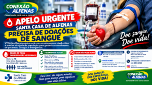 Santa Casa de Alfenas-MG faz apelo urgente: “Núcleo Hemoterápico” precisa de doações para repor estoque antes do fim de ano